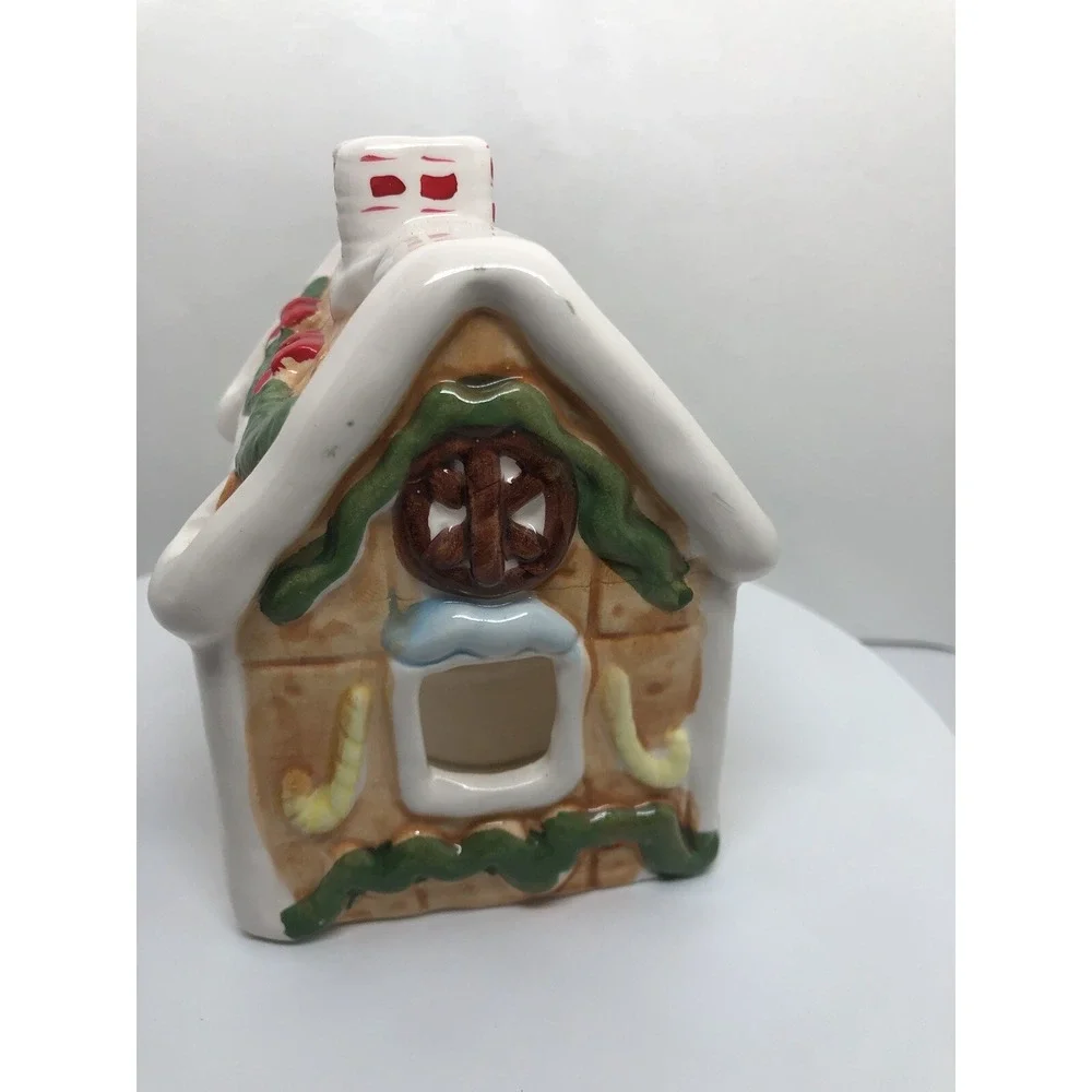 Christmas Tea Light House Cottage Decor Snowman Chimney Wreath 5